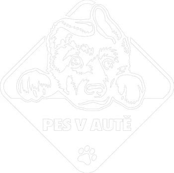 Samolepicí dekorace na vozidlo Pes v autě Vlčák samolepka na auto Červená Velikost B