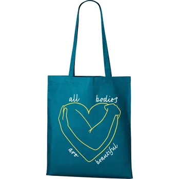 Plátěná taška All bodies are beautiful, Barva Petrolejová, Velikost 40×45 cm, Canvas Nákupní taška Bezvatriko.cz 1112