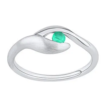 Prsten Stříbrný prsten Claire s pravým Smaragdem velikost obvod 50 mm FWR7259ER-obvod 50 mm