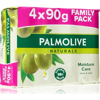 Koupelová kosmetika Palmolive Naturals Milk & Olive tuhé mýdlo 4x90 g