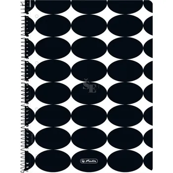 Blok Spirálový blok A4 80l čtvereček Just Black 50039869, Herlitz