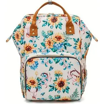 Přebalovací taška HH Fashion přebalovací batoh / taška na kočárek, s potiskem Motiv: slunečnice