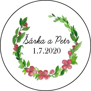 ePiPí Placky s vlastním textem - Květinový věnec Počet kusů: 100 a více kusů