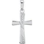 Stříbrný přívěsek křížek Peres se zirkony FW3967