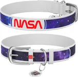 WAUDOG obojek kožený NASA21 bílý (38-49cm/2,5cm)