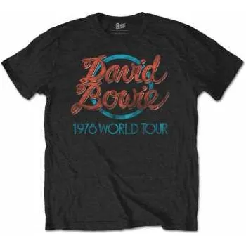 Pánské oblečení Merch David Bowie: Tričko 1978 World Tour XL