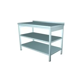 Dílenský stůl Pracovní nerezový stůl s policí (2x police), rozměr 700 x 700 x 900 mm