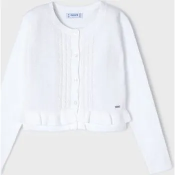 Dívčí svetr bílý propínací svetr Mayoral 3341-17 velikost 104