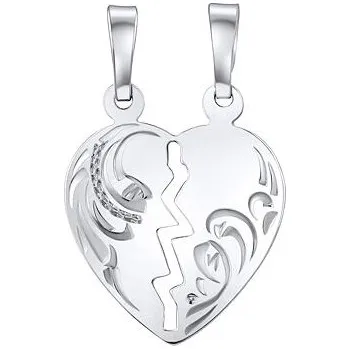 Přívěsek Partnerský stříbrný přívesek srdce Aileen SILVEGOB11272S