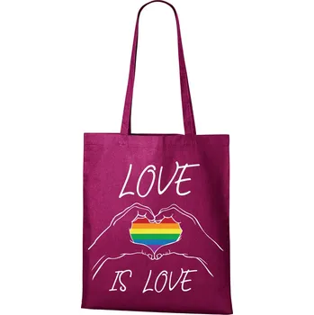 Plátěná taška Love is love, Barva Purpurová, Velikost 40×45 cm, Canvas Nákupní taška 1106