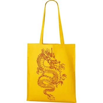 Plátěná taška Čínský drak, Barva Žlutá, Velikost 40×45 cm, Canvas Nákupní taška 1108 - DTF/DTG