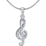 Stříbrný přívěsek houslový klíč se zirkony JJJP1098