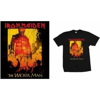 Pánské tričko Merch Iron Maiden: Tričko The Wicker Man Fire S 2022