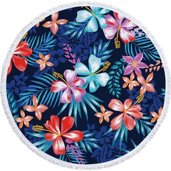 VFstyle Kulatá plážová osuška Flowers