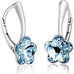 Stříbrné náušnice se Swarovski® Crystals květ modrý VSW019E-blue