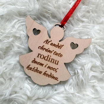 Vánoční dekorace Andílek Ať anděl chrání tuto rodinu