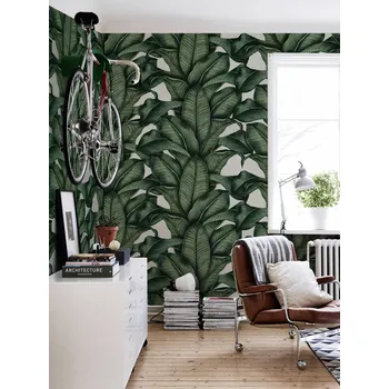 Tapeta Coloray Fototapeta Banánové listy ve stylu Vintage Samolepící Fototapeta Vliesová 250 x 250 cm coloraydecor-f-pw-0136