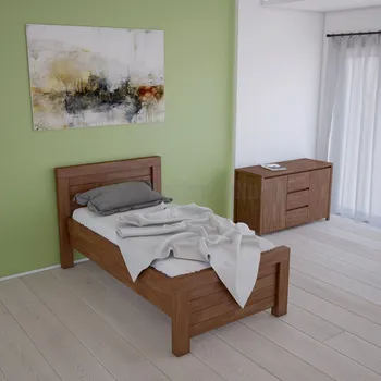Postel Dřevěná postel MAX z bukového, jasanového nebo dubového masivu výrobce světspánku.cz. Dostupná ve všech rozměrech, včetně atypických. 200x90, olej Cherry, jádrový buk