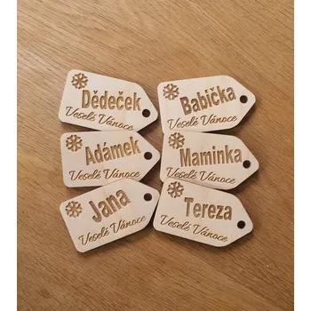 Vánoční dekorace Vánoční jmenovky nejen na dárky