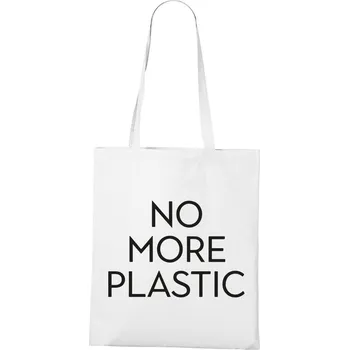 Plátěná taška No more plastic, Barva Bílá, Velikost 40×45 cm, Canvas Nákupní taška 1105