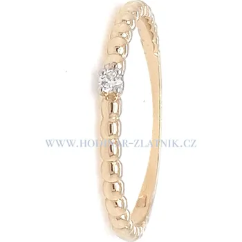 Souprava šperků dámský prsten ze žlutého zlata s briliantem 22BC001 H/Si2 0,02ct velikost: 62, Kámen: Briliant