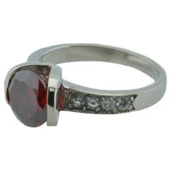 Prsten Doria Prsten z oceli stříbrný s kamínky M017 Velikosť: 57