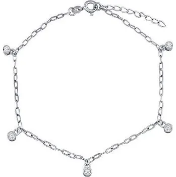 Řetízek Stříbrný řetízek na nohu Samantha s Brilliance Zirconia 23+3 cm ZT1A36751A