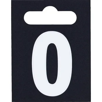 Walteco Číslo 0, formát 50x65mm, výška 40mm, bílé, samolepka Množství: 1 ks