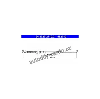 Brzdový systém Lanko ruční brzdy ATE 24.3727-2710 (AT 582710)