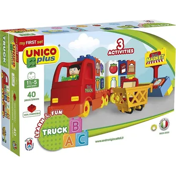 ostatní stavebnice UNICO PLUS / ANDRONI GIOCATTOLI Unico Plus stavebnice Kamion First numbers kompatibilní 40 dílů