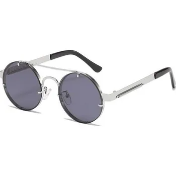 Sluneční brýle Retro kulaté sluneční brýle Spring Stříbrné Kouřové Lifestyle 190627015840H