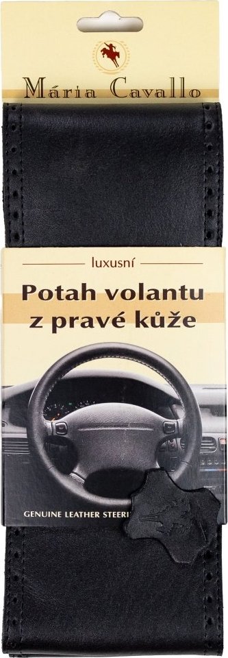 Kožený potah volantu z pravé kuže Maria Cavallo velikost C černý