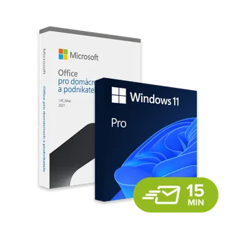 Operační systém Kancelářská aplikace Windows 11 Pro + Office 2021 Home & Business - elektronická licence 32/64 bit