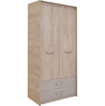 Šatní skříň Skříň šatní kombinovaná 2V2F dub premium/písek KINDER