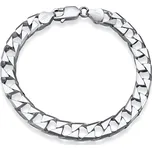 Masivní stříbrný řetěz na ruku SQUARE CURB Pancr 8 mm