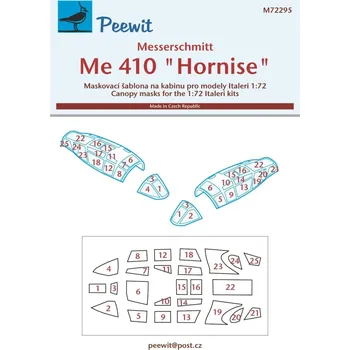 Plastikový model Peewit 1/72 Canopy mask Me 410 Hornise (ITAL)