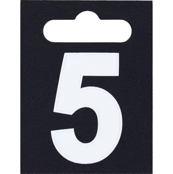 Walteco Číslo 5, formát 50x65mm, výška 40mm, bílé, samolepka Množství: 1 ks