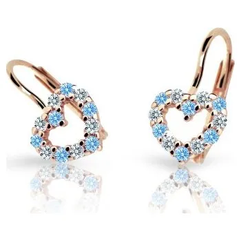 Náušnice Cutie Jewellery dětské zlaté náušnice C2157R-KL-Arctic Blue