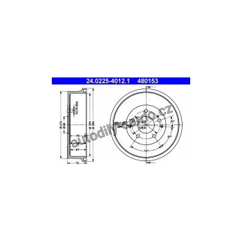 Brzdový buben Brzdový buben ATE 24.0225-4012 (AT 480153) - NISSAN