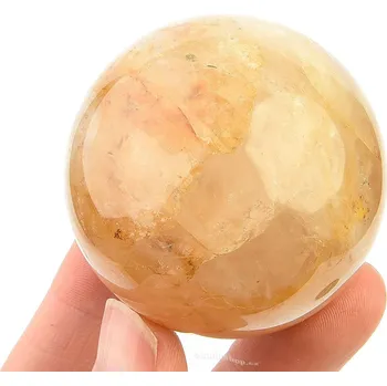 Přírodní kámen Křišťál s limonitem hladká koule 163g