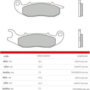 Brzda pro motocykl Přední brzdové destičky Brembo Derbi 125 TERRA 2008 - směs CC