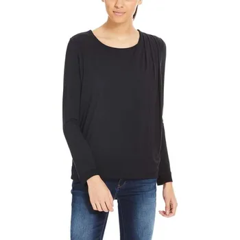 Dámské tričko BENCH triko - Drape Pleat Longsleeve Black Beauty (BK11179)