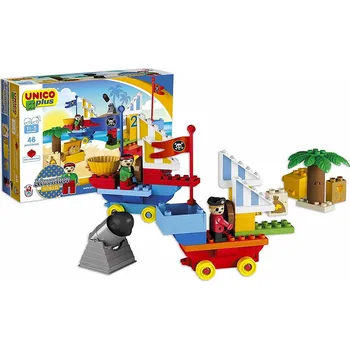 ostatní stavebnice UNICO PLUS / ANDRONI GIOCATTOLI Unico Plus stavebnice Piráti - boj o ostrov s pokladem kompatibilní 46 dílů