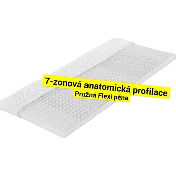 Matrace Topper PUR 80 x 195 vrchní matrace se 7-mi zonovou profilací