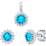 Stříbrný set šperků POET s tyrkysovým zirkonem