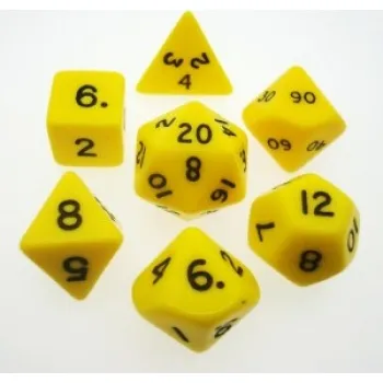 Příslušenství k deskovým hrám Chessex Opaque Polyhedral 7-Die Sets - Yellow w/black