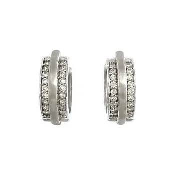 Náušnice Stříbrné náušnice kroužky se zirkony 1,6cm