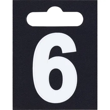 Walteco Číslo 6, formát 50x65mm, výška 40mm, bílé, samolepka Množství: 1 ks