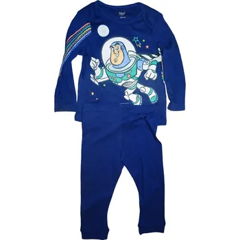 Chlapecké pyžamo Chlapecké bavlněné modré pyžamo s dlouhým rukávem 92