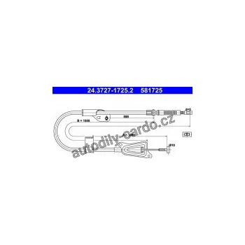 Brzdová hadice Lanko ruční brzdy ATE 24.3727-1725 (AT 581725)